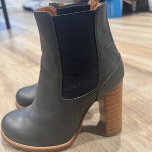 Chloe leather booties, Navy, 38 1/2